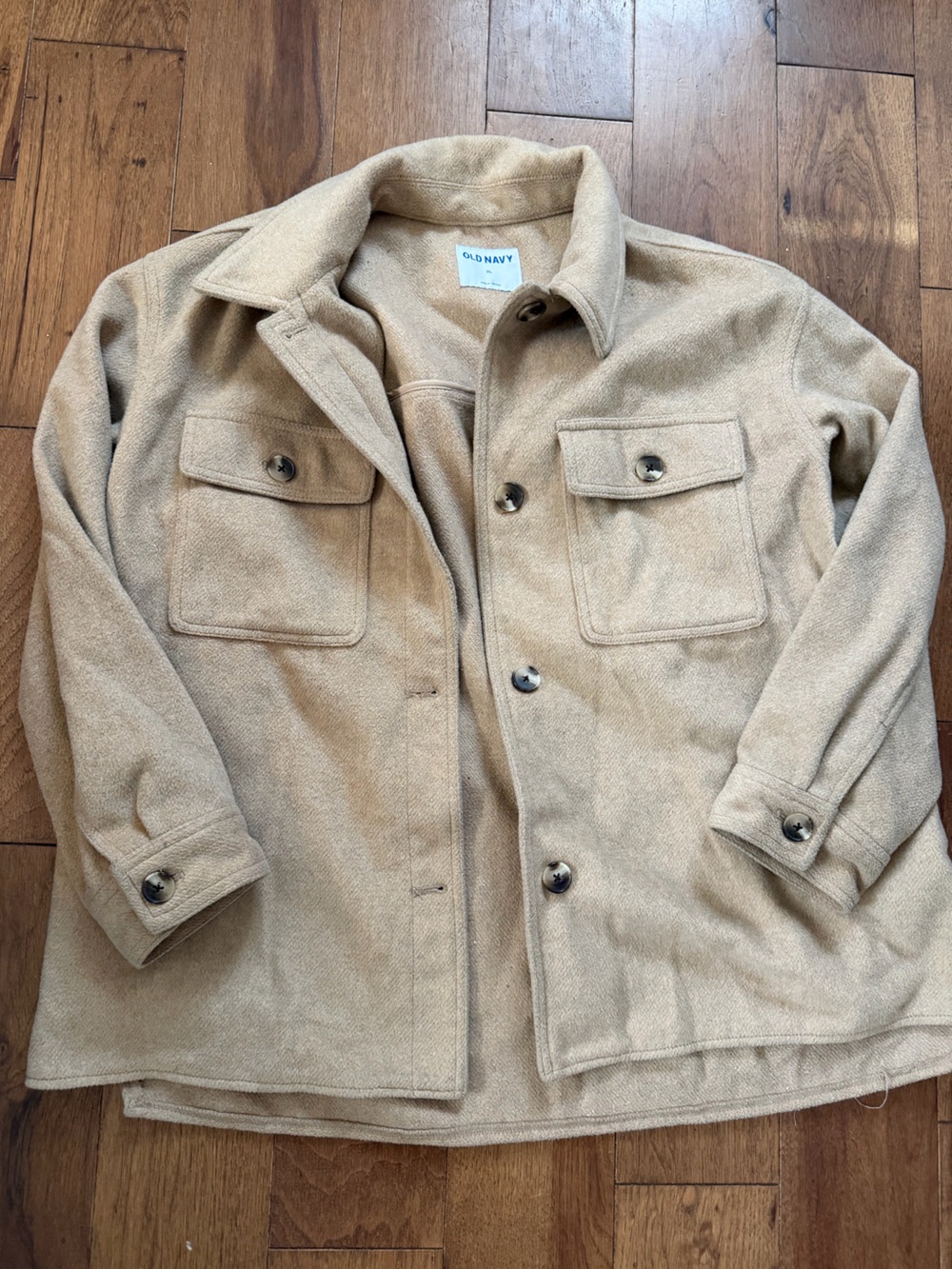 Old Navy Tan Pea Coat with Button-Front